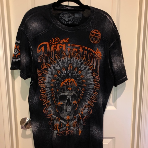 Affliction Other - Affliction American Custom Distressed T-Shirt EUC
